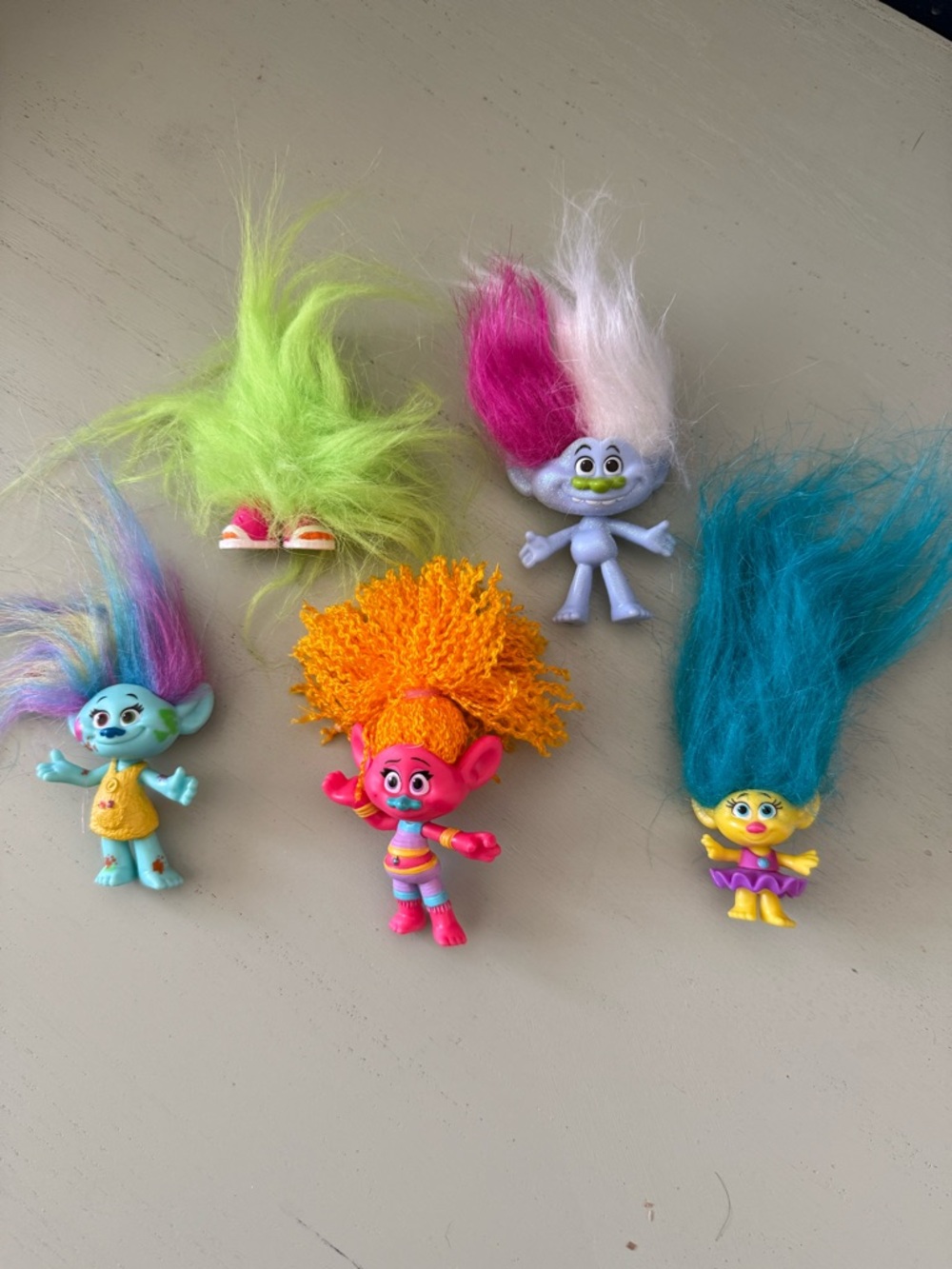 Lot of 5 DreamWorks Trolls Figurines DJ Suki Fuzzbert Smidge Guy Diamond Harper